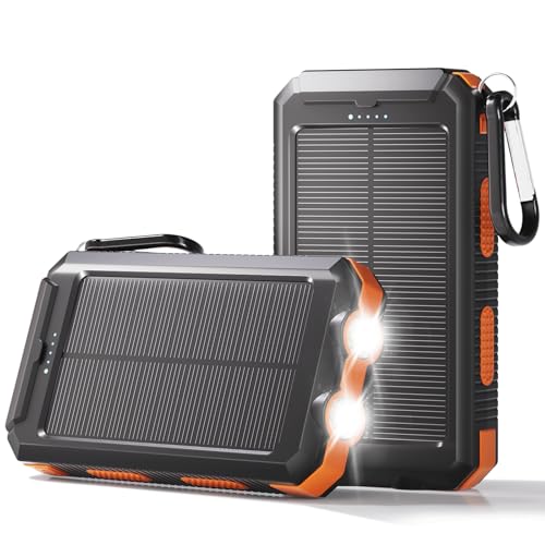 Solar Power Bank 38800mAh Portable Charger for iPhone18/17/16, Samsung - color: Pumpkin