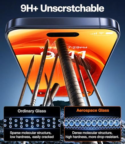 TORRAS for iPhone 17 Screen Protector [12Ft Military-Grade Shatterproof] [9H+ Aerospace Tempered Glass] Anti-Scratch Full Coverage Fit Screen Protector 17 6.3" 2-Pack - size: iPhone 17 (6.3 inches)