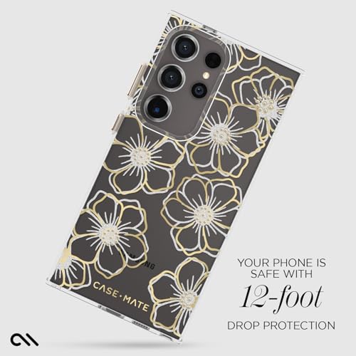Case-Mate Samsung Galaxy S24 Ultra Case [6.8"] [12ft Drop Protection] [Wireless Charging] Floral Gems Phone Case for Samsung Galaxy S24 Ultra - Cute Bling Sparkle, Anti-Scratch Tech, Shockproof, Slim - color: Floral Gems