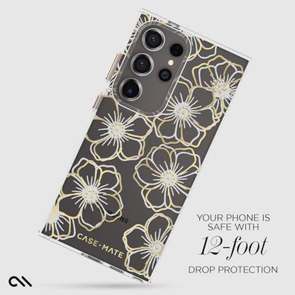 Case-Mate Samsung Galaxy S24 Ultra Case [6.8"] [12ft Drop Protection] [Wireless Charging] Floral Gems Phone Case for Samsung Galaxy S24 Ultra - Cute Bling Sparkle, Anti-Scratch Tech, Shockproof, Slim - color: Floral Gems