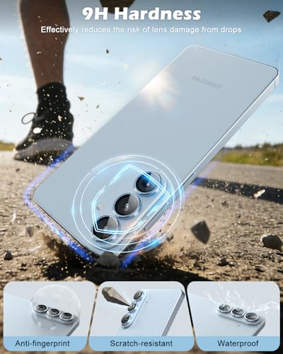 CloudValley for Samsung Galaxy S26 Camera Lens Protector, 9H Tempered Glass + Aluminum Alloy Lens Protective Ring Ultra-HD Tempered Glass Cover,Blue - color: Blue