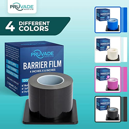 Black Barrier Film 4” x 6” | 1 Box, 1200 Sheets | Self Adhesive Protective Film |Universal Dental Instruments Tape Protects Equipment, Makeup, Microblading, Home Surfaces, Roll & Dispenser Box - color: Black