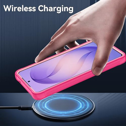 Compatible with Samsung Galaxy S26 Ultra Case with HD Screen Protector, 3-Layer Shockproof Military Grade Full Body Protection, Heavy Duty Hybrid Protective Phone Cover (Pink/Rose Gold) - color: Pink/Rose Gold
