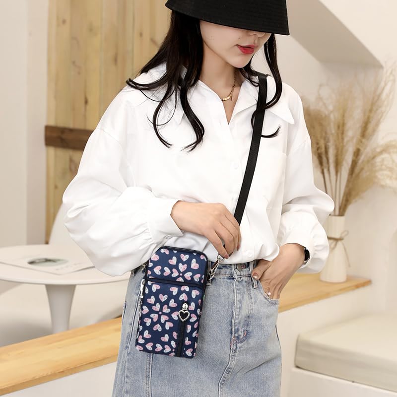 Small Crossbody Bag for Women - Mini Phone Purses with Crossbody Strap and Wallet - Nylon Arm Bag - color: C-burst With Joy