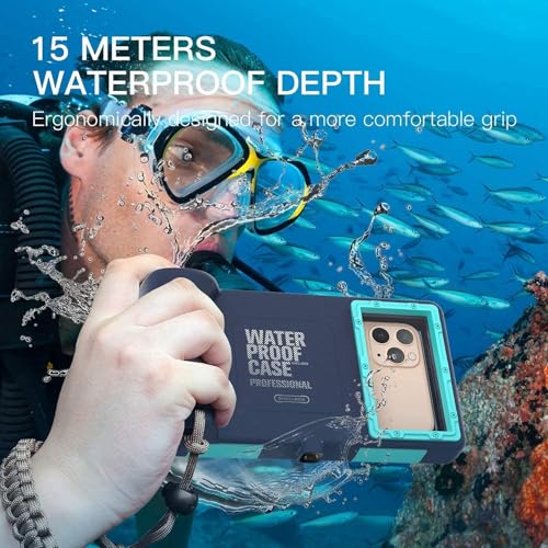 2026 Waterproof Snorkeling Phone Case, Underwater Phone Case for iPhone 17/16/15/14/13 Pro Max Plus,Galaxy S10-S25 Plus/Ultra, A21-A56 [50ft/15m] Photo&Video Cover for iPhone Samsung
