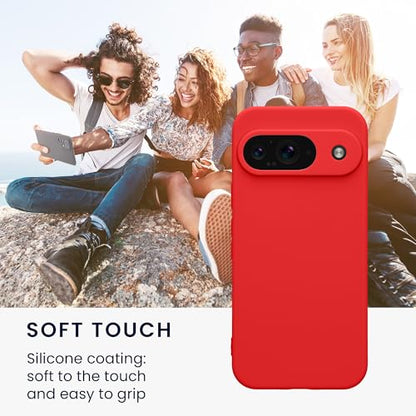 kwmobile Case Compatible with Google Pixel 9 Case - Protective Slim TPU Phone Cover - Soft Matte Finish - Classic Red - color: Classic Red, size: Pixel 9