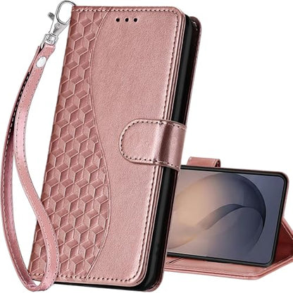 for Samsung Galaxy S26 5G Wallet case, Rose Gold | 3 Card Holders, Kickstand, Shockproof TPU Shell, PU Leather, Magnetic Closure, Protective Flip Folio Cover, Women - color: 5