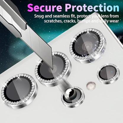 Camera Lens Protector for Samsung Galaxy S22 Ultra, Diamond Silver - color: Diamond Silver