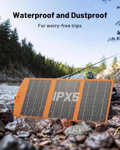 SOLUPUP Solar Panels 30W Portable Foldable Solar Charger with 5V USB-A and USB-C Fast Charging Compatible with iPhone, iPad, Samsung, Power Banks, IPX5 Waterproof Perfect for Camping, Hiking, Outdoor - size: 30W