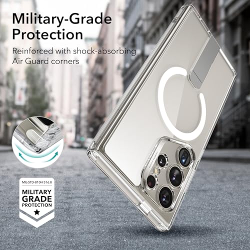 ESR for Samsung Galaxy S24 Ultra Magsafe Case with Kickstand, Wireless Charging Compatible with Magnetic, 3 Stand Modes, Military-Grade Protection, Shockproof Case Slim Fit for S24 Ultra, Clear - color: Magsafe Boost-Clear