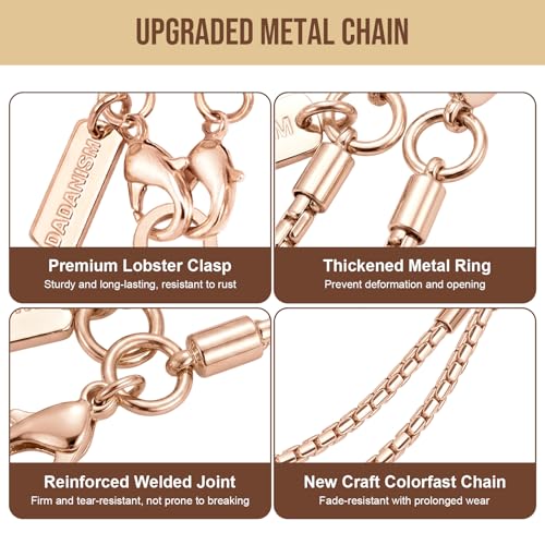 Dadanism Phone Wrist Strap Metal Phone Chain Wristlet Strap, Rose Gold - color: Rose Gold, size: 26 cm