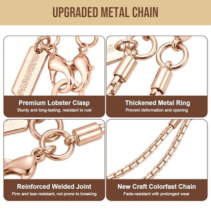 Dadanism Phone Wrist Strap Metal Phone Chain Wristlet Strap, Rose Gold - color: Rose Gold, size: 26 cm