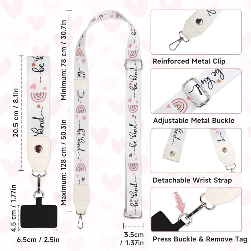 FUVLIFE Cell Phone Lanyard Crossbody, Clip and Go Phone Strap with Wallet - color: Heart