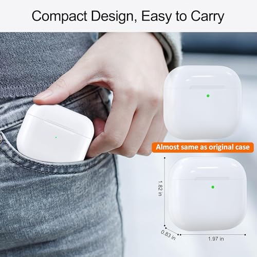 Wireless Charging Case Compatible with AirPods 4th(USB-C) | Charger Case Replacement | with Bluetooth Pairing Sync Button | No Airpod 4th