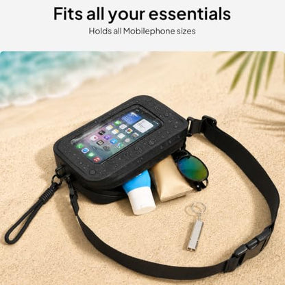 TOPEAST Waterproof Fanny Pack for Women & Men, Waterproof Belt Bag with Phone Pouch, Adjustable Crossbody & Waist Pack for Swimming, Hiking, Beach & Outdoors Essentials, Black - color: Black