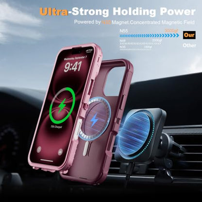 Follaroma for iPhone 16 Case,Magnetic,Heavy Duty Case,6.1'',Purple-Pink - color: Purple-pink, size: iPhone 16 6.1''