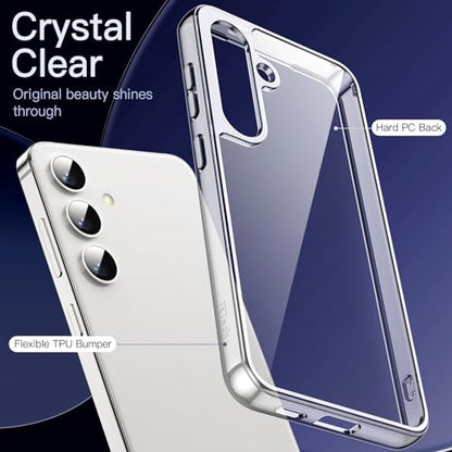 JETech Case for Samsung Galaxy S24 5G, Non-Yellowing Shockproof Bumper Protective Phone Cover, Anti-Scratch Hard PC Back (Clear) - color: Clear, size: Galaxy S24