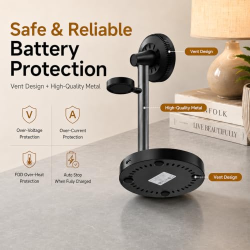 Geyo 4 in 1 Magnetic 15W Wireless Charger for Samsung S26 with Night Light