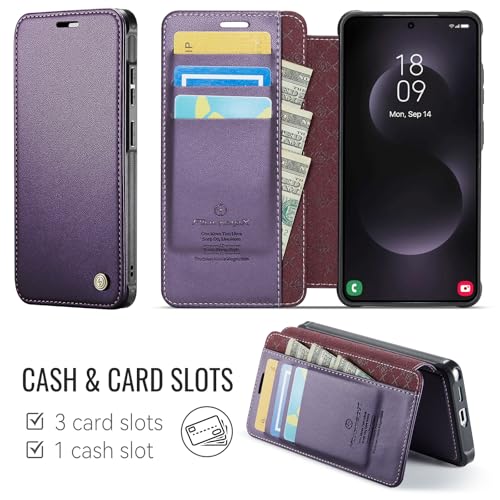for Samsung Galaxy S26 Ultra - Slim Case Magnetic Wallet, Purple - color: Purple, size: Galaxy S26 Ultra