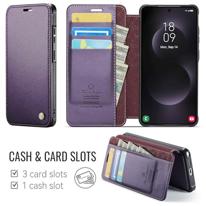 for Samsung Galaxy S26 Ultra - Slim Case Magnetic Wallet, Purple - color: Purple, size: Galaxy S26 Ultra