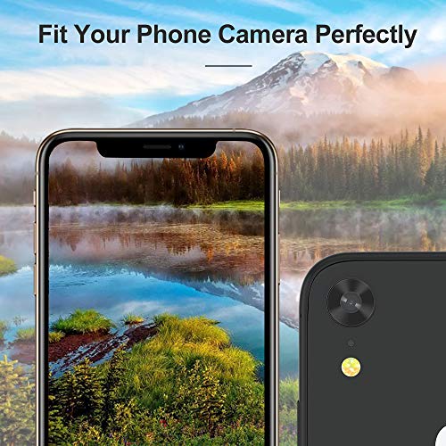 For iPhone XR Camera Lens Protector - [2 Pack] Premium Aluminum Alloy Back Rear Camera Lens Screen Cover Case Shield - Black - color: Black-iPhone XR