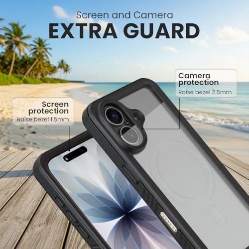 MOTIVE Waterproof Case with Belt Clip iPhone 17, Magnetic | 6.3" | Built-in screen protector, 360° protection, compatible with MagSafe, 360° belt holster - size: iPhone 17