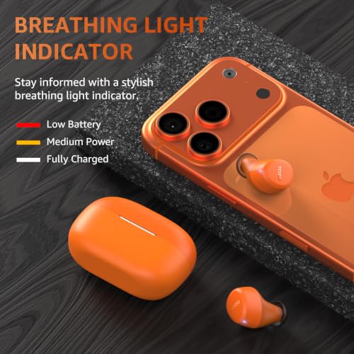 TOZO A1 Wireless Earbuds Bluetooth 5.3 Light Weight in Ear Headphones - color: Orange
