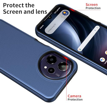 for Cricket Icon Plus 2026 (Plus Version Only) /AT&T Verge 2 Case with Tempered Glass Screen Protector,Dual Layer Heavy Duty Shockproof Protection (Blue) - color: Blue