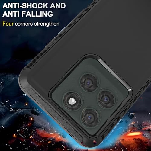 for Moto Edge 2025 Phone Case 3 in 1 Shockproof TPU Hard PC Bumper Drop-Proof Shell Black - color: Black