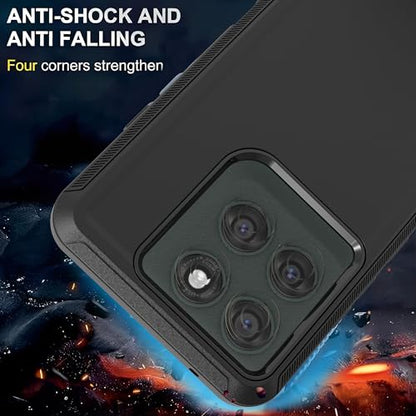 for Moto Edge 2025 Phone Case 3 in 1 Shockproof TPU Hard PC Bumper Drop-Proof Shell Black - color: Black