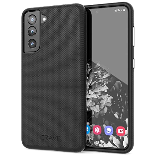 Crave for Galaxy S21 Case, Shockproof Protection Dual Layer Case for Samsung Galaxy S21, S21 5G (6.2 inch) - Black - color: Black, size: Galaxy S21