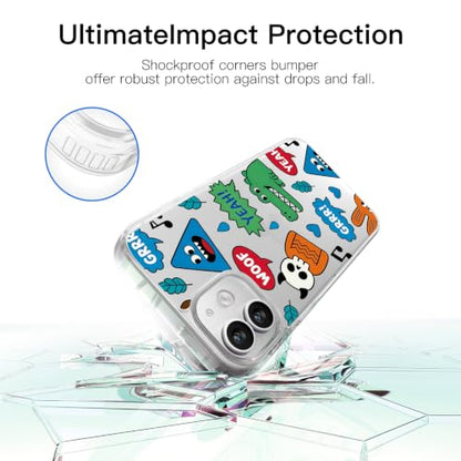 for iPhone 11 Case, TPU, Drop Protection, Cartoon Sticker | Shockproof, Fade-resistant, Anti-yellow, Lens protection, Precise cutout, Slim grip, 24h Service, Fashion trends, Crocodile - color: Cartoon Sticker, size: iPhone 11
