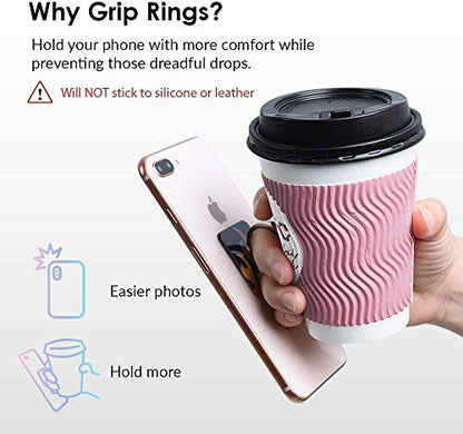 Velvet Caviar Cell Phone Ring Holder - Finger Ring & Stand - Improves Phone Grip Compatible with iPhone, Galaxy and Most Cases (Except Silicone/Leather) - Nebula - color: Nebula