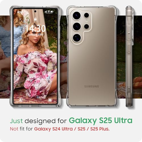 for Galaxy S25 Ultra Case, Ultra [Slim Thin] Flexible Scratch Resistant Clear TPU Gel Rubber Soft Skin Silicone Protective Phone Case Cover for Samsung Galaxy S25 Ultra (Clear) - size: S25 Ultra