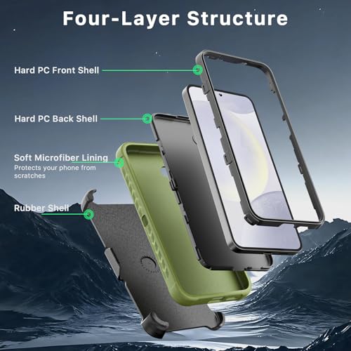 M MYBAT PRO for Samsung Galaxy S25 Plus Case with Belt Clip Holster - color: Army Green, size: Samsung Galaxy S25 Plus