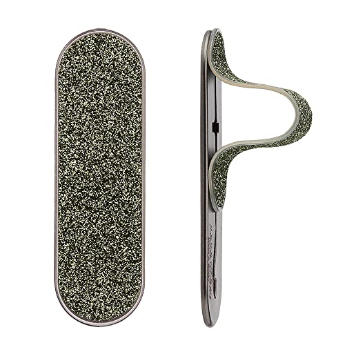 Momostick Flatstick, Cell Phone Finger Grip Strap Holder for Hand, Cell Phone Stand, New Slim Finger Loop Selfie Grip Compatible with Most Smartphones - Glitter Olive - color: Glitter Olive
