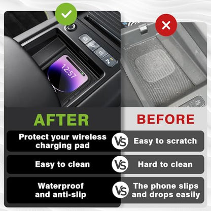 BestEvMod Wireless Charger Mat for 2024 2025 2026 Kia EV9 (Black) - color: Black, size: 24+ EV9