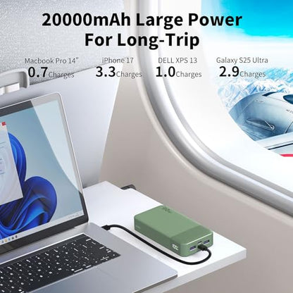 NOBIS 90W Portable Charger 20000mAh Laptop Power Bank Fast Charging - color: Green
