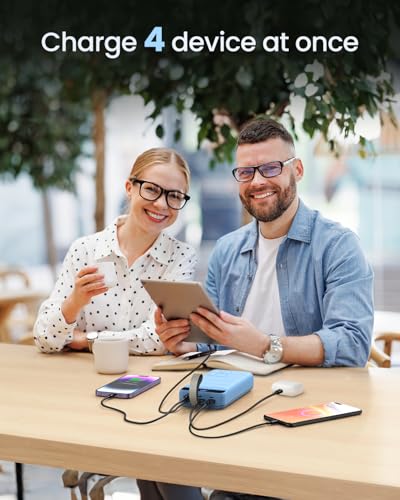 Power Bank, 50000mAh 22.5W with USB-C Fast Charging Portable Charger - color: Sierra Blue