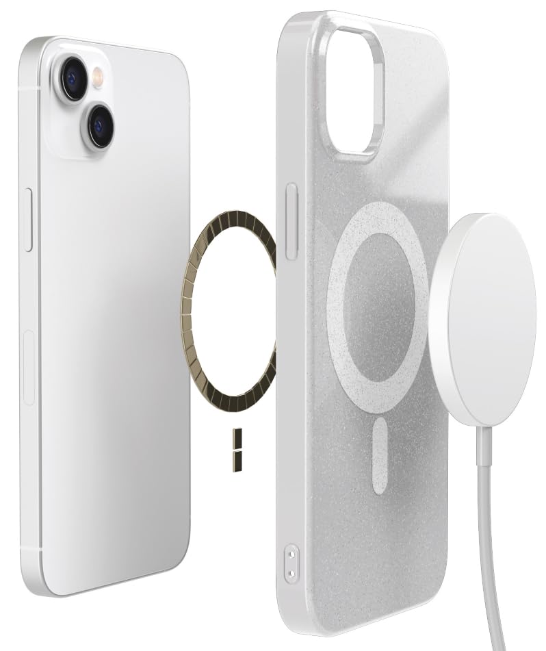 Casely iPhone 14 Plus Case | Clear Skies | Clear Shimmer | Compatible with MagSafe | Classic Ultra Slim Design - color: Clear Skies | Clear Shimmer