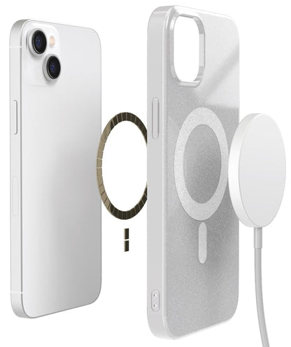 Casely iPhone 14 Plus Case | Clear Skies | Clear Shimmer | Compatible with MagSafe | Classic Ultra Slim Design - color: Clear Skies | Clear Shimmer