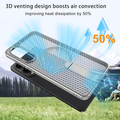 for Samsung Galaxy S25 Edge Case with Stand Compatible with MagSafe +1 Screen Protector, [Built in Kickstand &Magnet][Heat Dissipate] Protective Matte Case for Galaxy S25 Edge (Gray) - color: Gray
