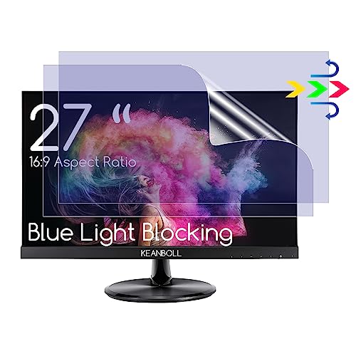 2 PCS 27" Anti Blue Light Screen Protector for Sceptre/LG/Dell/HP/Acer/ViewSonic/ASUS/Aoc/Samsung 27 Inch 16:9 Widescreen Desktop Monitor,Eye Protection & Anti Glare film - size: 27 inch-Anti Blue Light