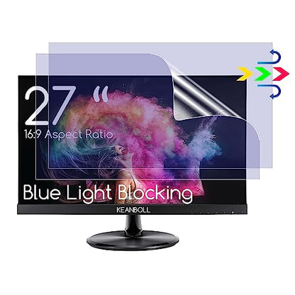 2 PCS 27" Anti Blue Light Screen Protector for Sceptre/LG/Dell/HP/Acer/ViewSonic/ASUS/Aoc/Samsung 27 Inch 16:9 Widescreen Desktop Monitor,Eye Protection & Anti Glare film - size: 27 inch-Anti Blue Light