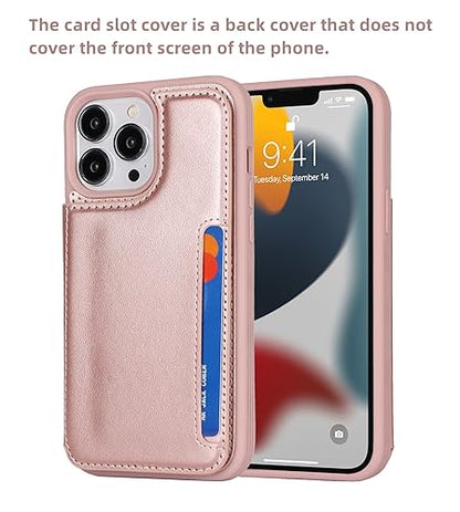 iCoverCase Compatible with iPhone 13 Pro Case with Card Holder, Wallet Phone Case for Women Men RFID Blocking PU Leather Protective Case 6.1 Inch (Rose Gold) - color: Rose Gold