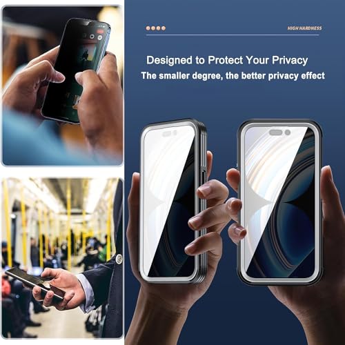 Magnetic Privacy Screen Case for iPhone 15 Pro Max Full Body Protection - color: Blue, size: iPhone 15 Pro Max