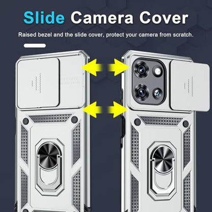 for Moto G Power 5G 2026/2025 Case Built in Slide Camera Cover Silver - color: Silver, size: Moto G Power 5G(2025)