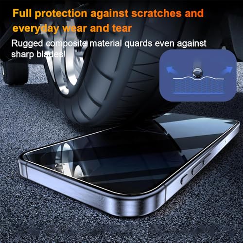 OneFish Privacy Screen Protector for IPhone 16 Pro Max Anti-Spy Tempered Glass Dust-Free Bubble-Free Anti-Fingerprint 9H Scratch Protection & Hassle-Free Installation Frame [2-Pack] - size: IPhone 16 Pro Max