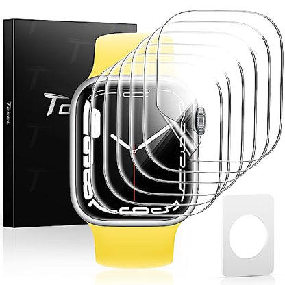 TOCOL 6 Pack Screen Protector for Apple Watch Series 9/8/7 41mm Flexible TPU Film Clear HD Soft Bubble-Free Self-Healing iWatch 9 (2023) Screen Protector 41mm - size: 41mm