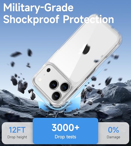 USLAI Case for iPhone 17 Pro, Anti-Yellowing, Crystal Clear Back, Shockproof & Military‑Grade Drop Protection - Transparent - color: Clear, size: iPhone 17 Pro